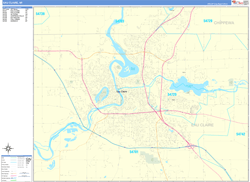 Eau Claire Wall Map Basic Style 2024